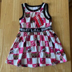 PATPAT L.O.L. Surprise! Girls Sleeveless Casual Sundress - Pink and Black